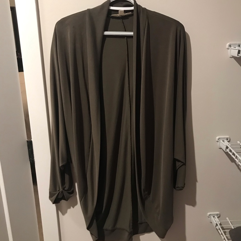 Army green cardigan
